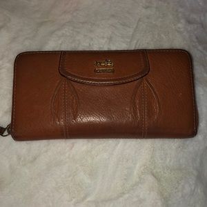 Burnt orange long big wallet